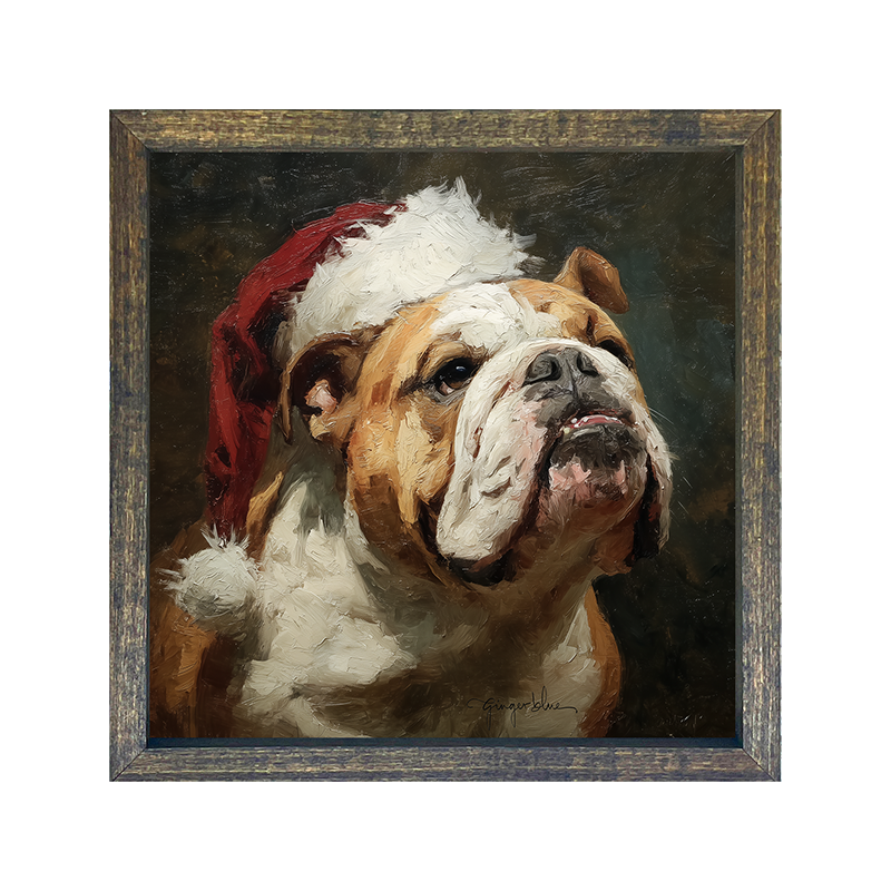Santa Hat Bulldog