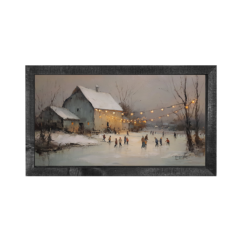 Ice Skating at the Farm - Horizontal Frame