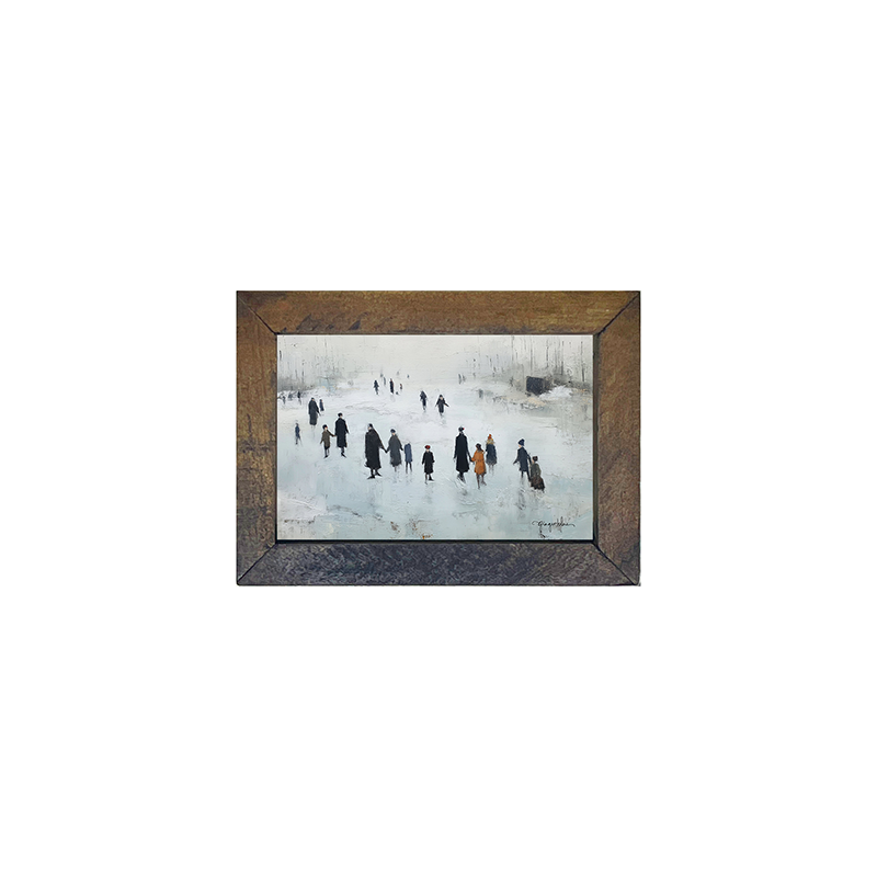 Ice Skating at the Pond - Horizontal Frame