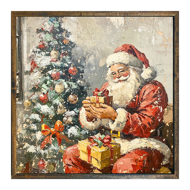 Santa Placing Presents under the Tree