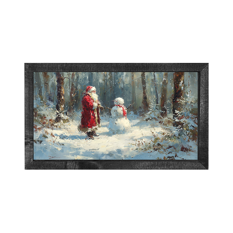 Santa and the Snowman - Horizontal Frame