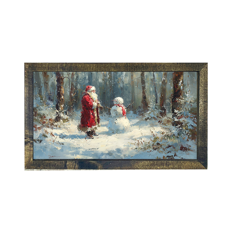 Santa and the Snowman - Horizontal Frame