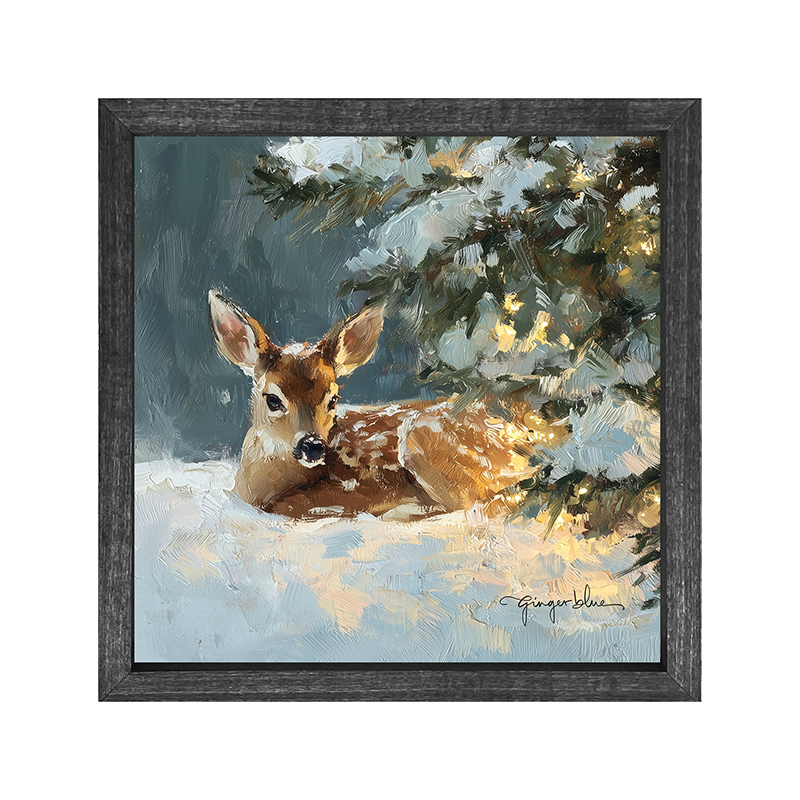 Deer resting near Pine Tree