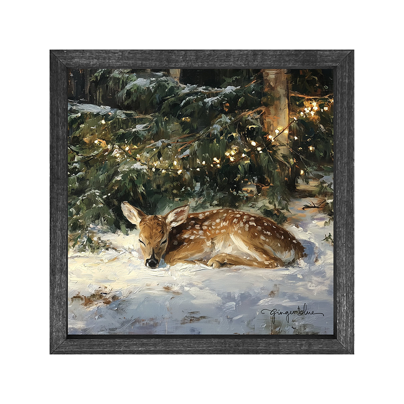 Deer Sleeping under Pine Tree