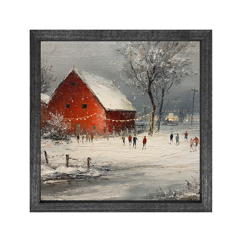 Children Skating at the Red Barn