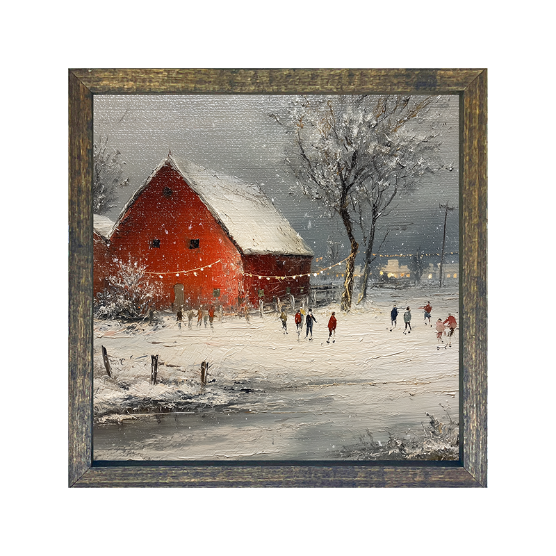 Children Skating at the Red Barn