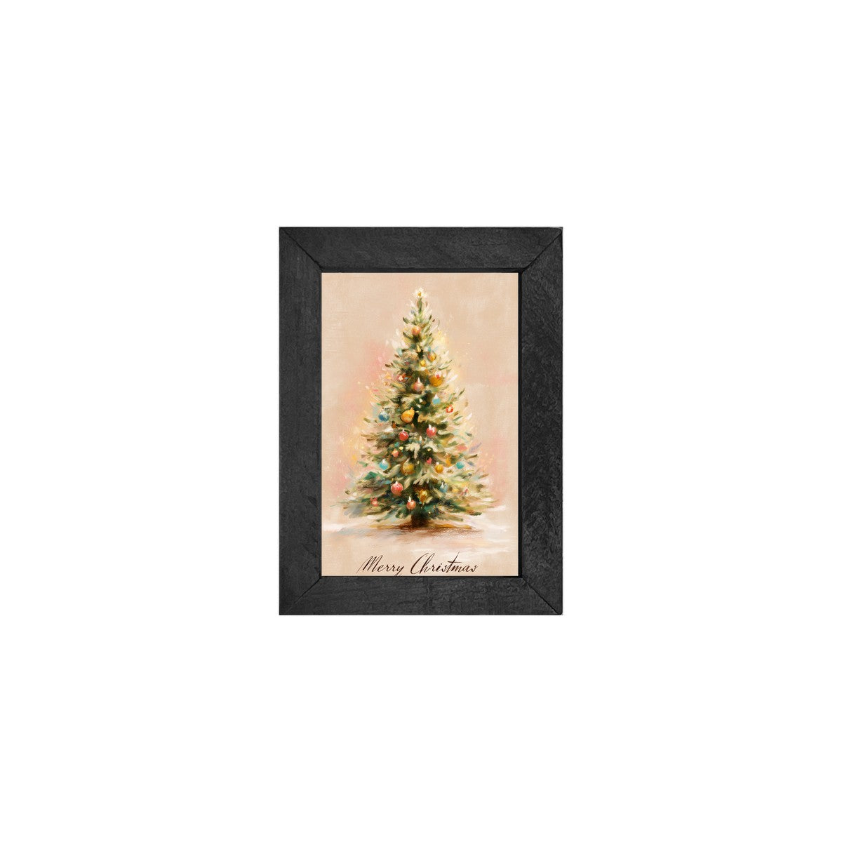 Pink Background Christmas Tree - Vertical Gallery Frame