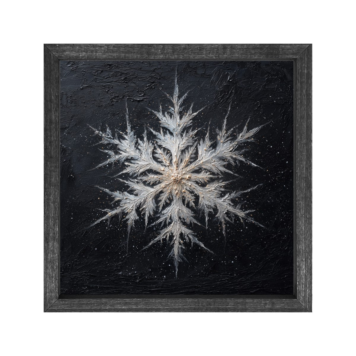 Snowflake with Pointed Center - Square Frame