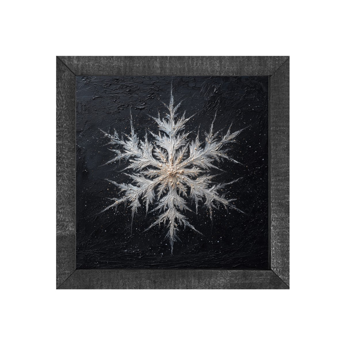 Snowflake with Pointed Center - Square Frame