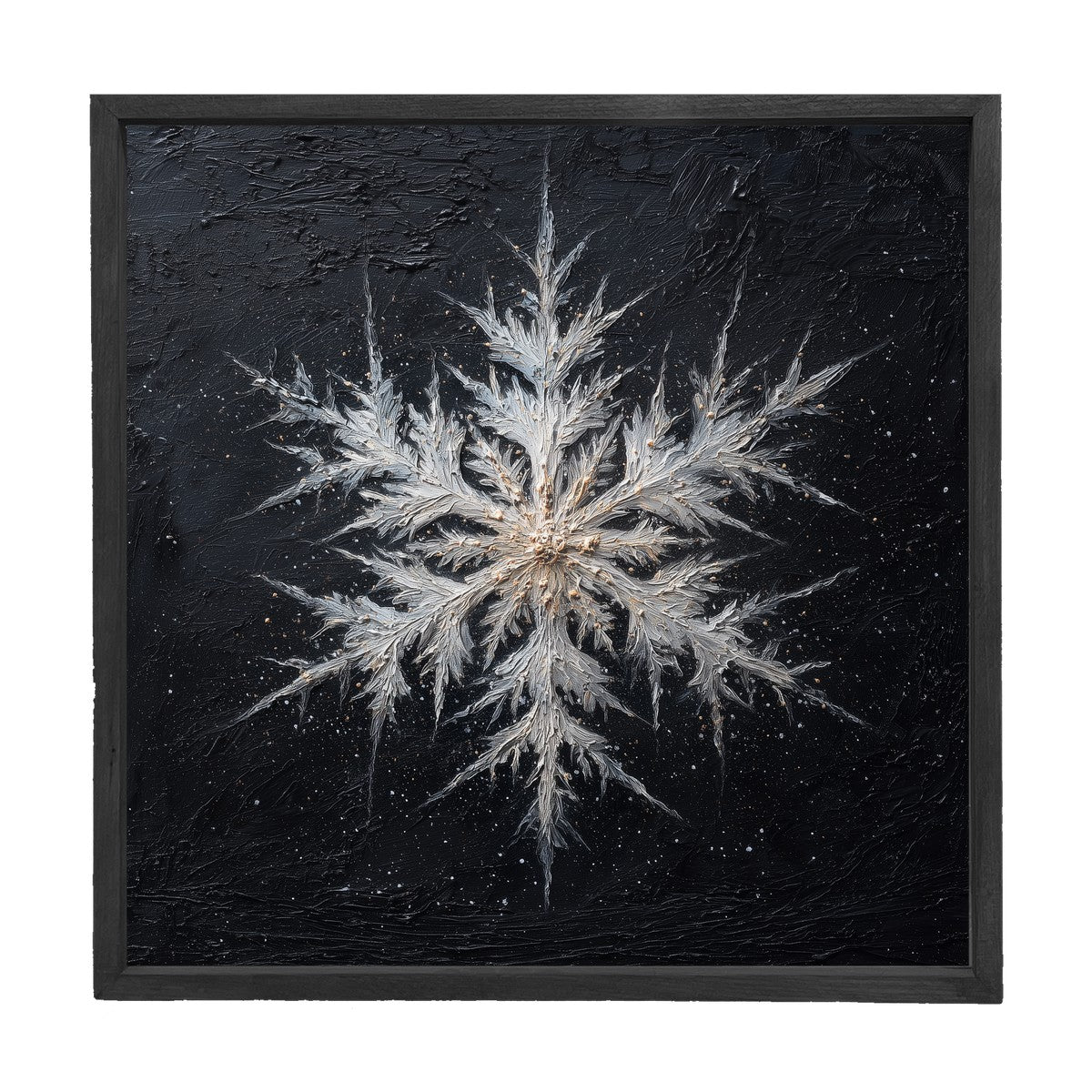 Snowflake with Pointed Center - Square Frame