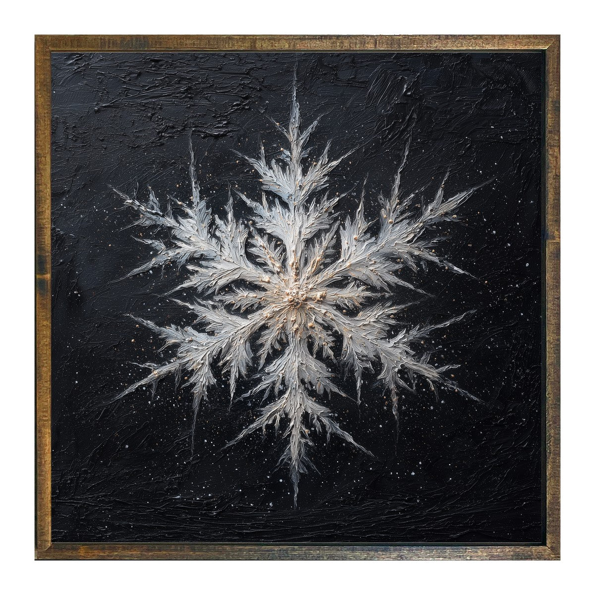 Snowflake with Pointed Center - Square Frame