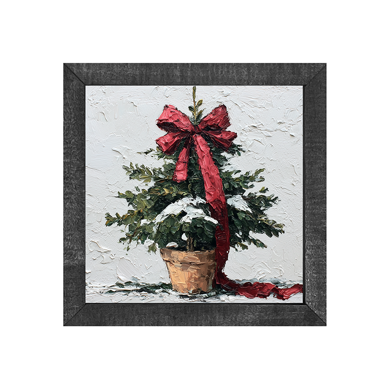 Bow-Tie Potted Christmas Tree - Square Frame