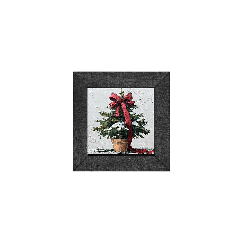 Bow-Tie Potted Christmas Tree - Square Frame