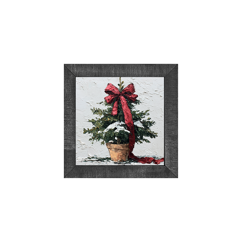 Bow-Tie Potted Christmas Tree - Square Frame
