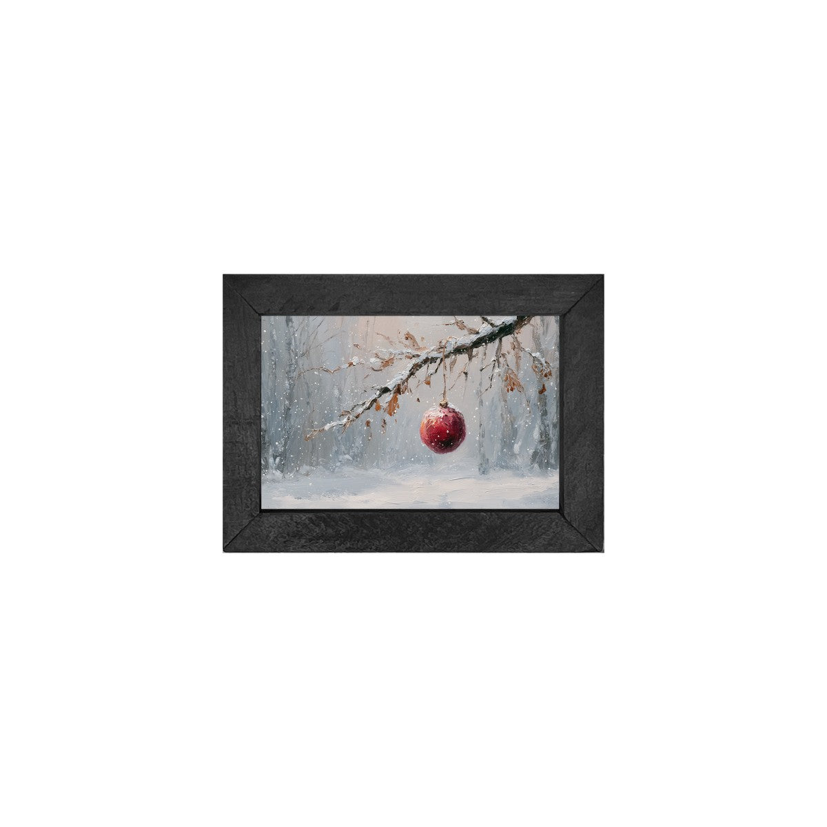 Red Ornament in the Woods - Horizontal Frame