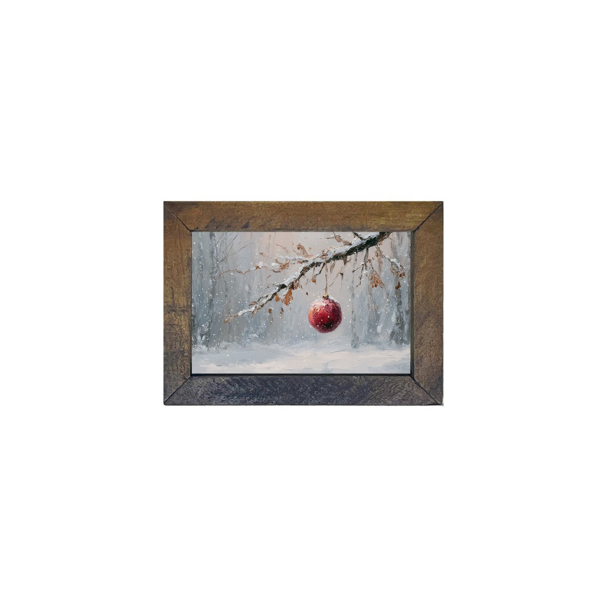Red Ornament in the Woods - Horizontal Frame