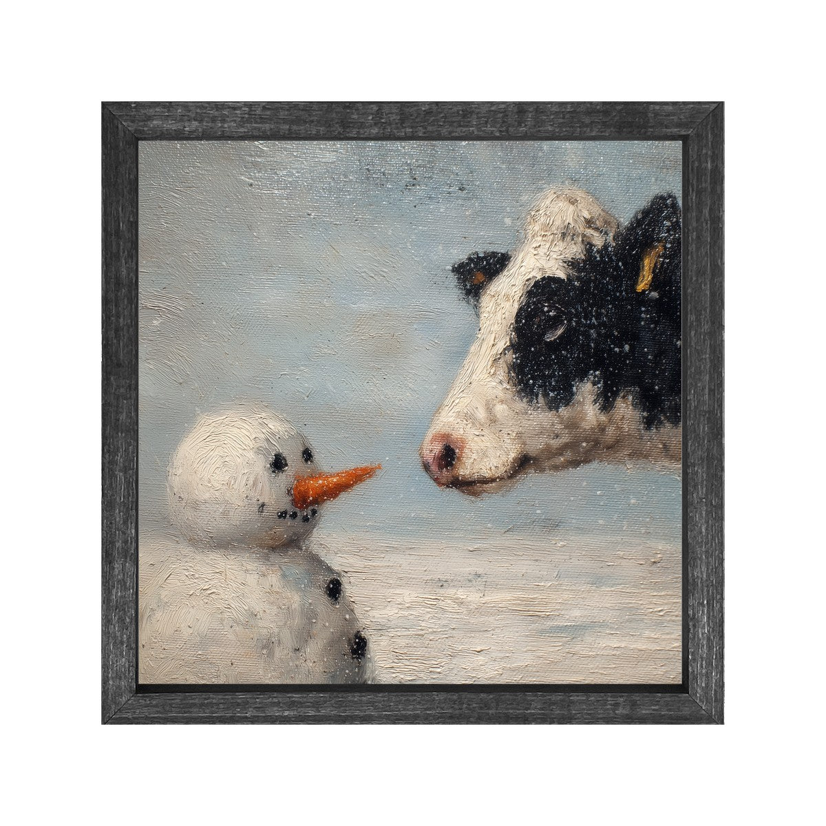 Snowman and Cow - Square Frame