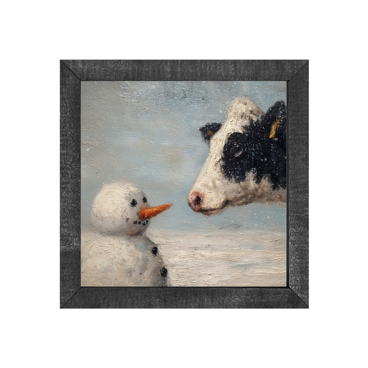 Snowman and Cow - Square Frame