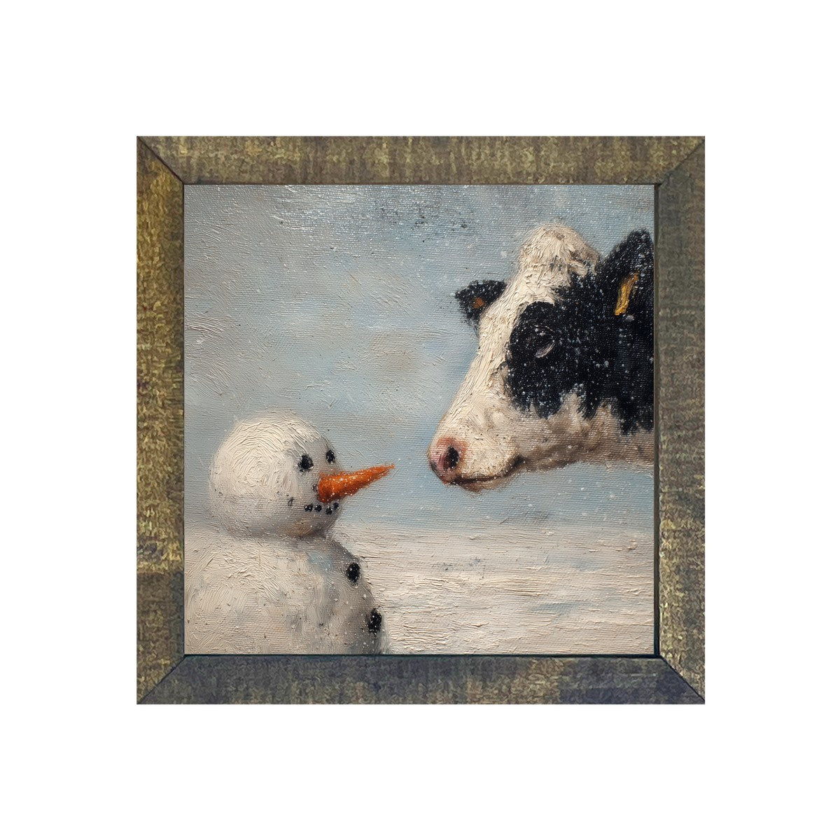 Snowman and Cow - Square Frame