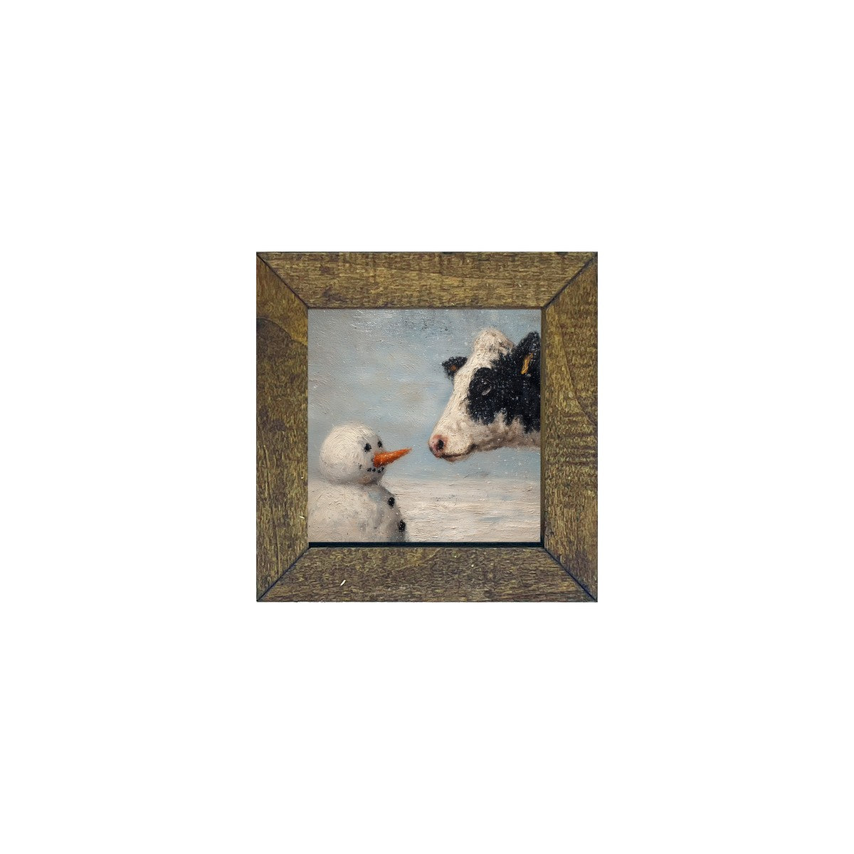 Snowman and Cow - Square Frame