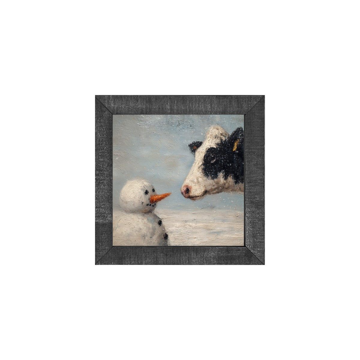 Snowman and Cow - Square Frame