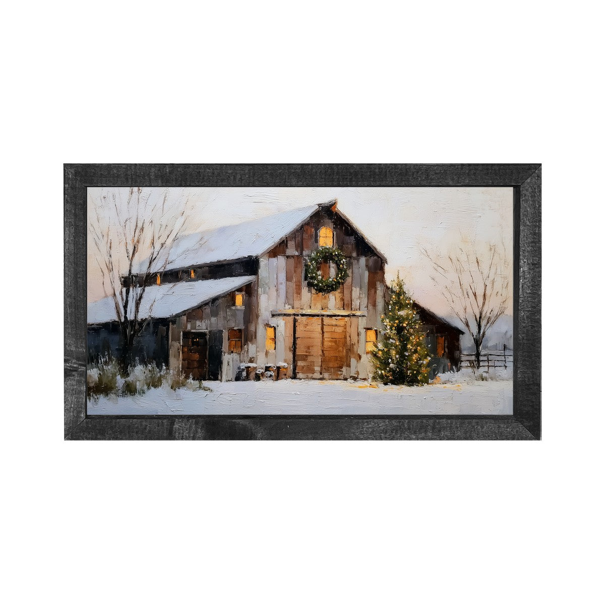 Christmas in the Country - Brown Barn - Horizontal Frame