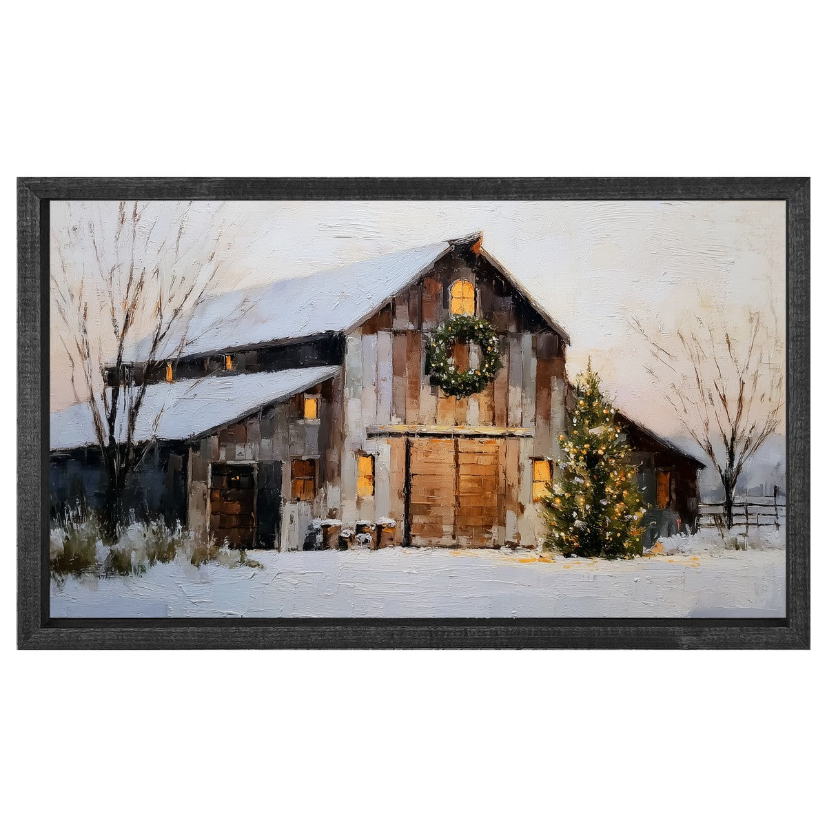 Christmas in the Country - Brown Barn - Horizontal Frame