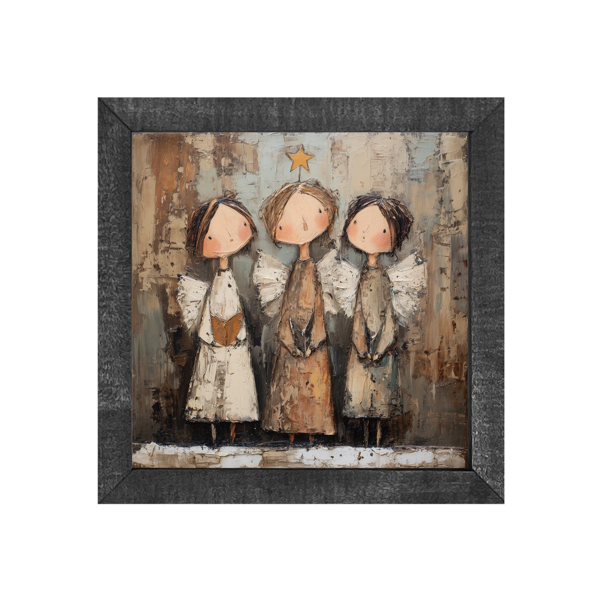 Three Rustic Angels - Square Frame
