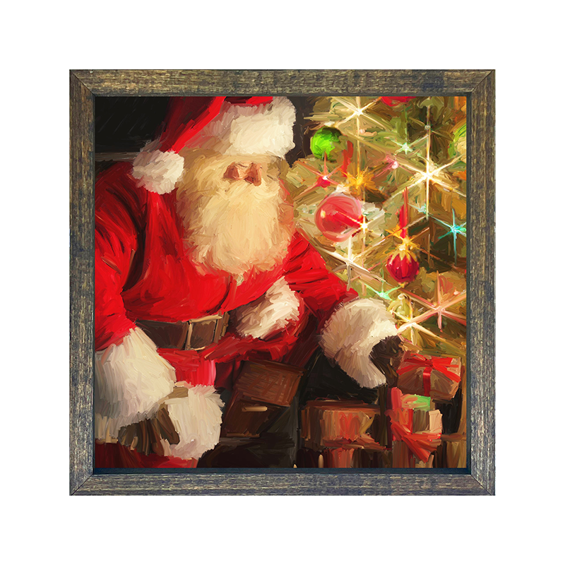 Santa by the tree