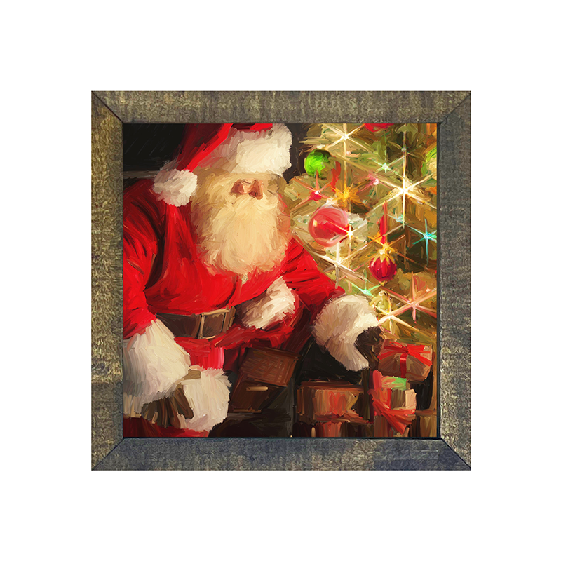 Santa by the tree