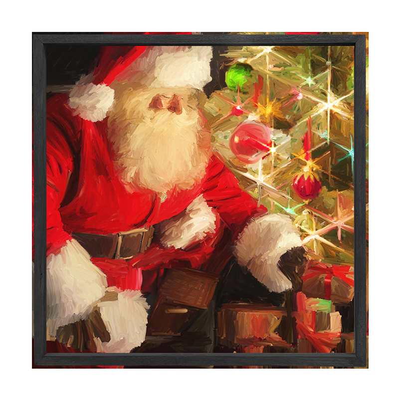 Santa by the tree