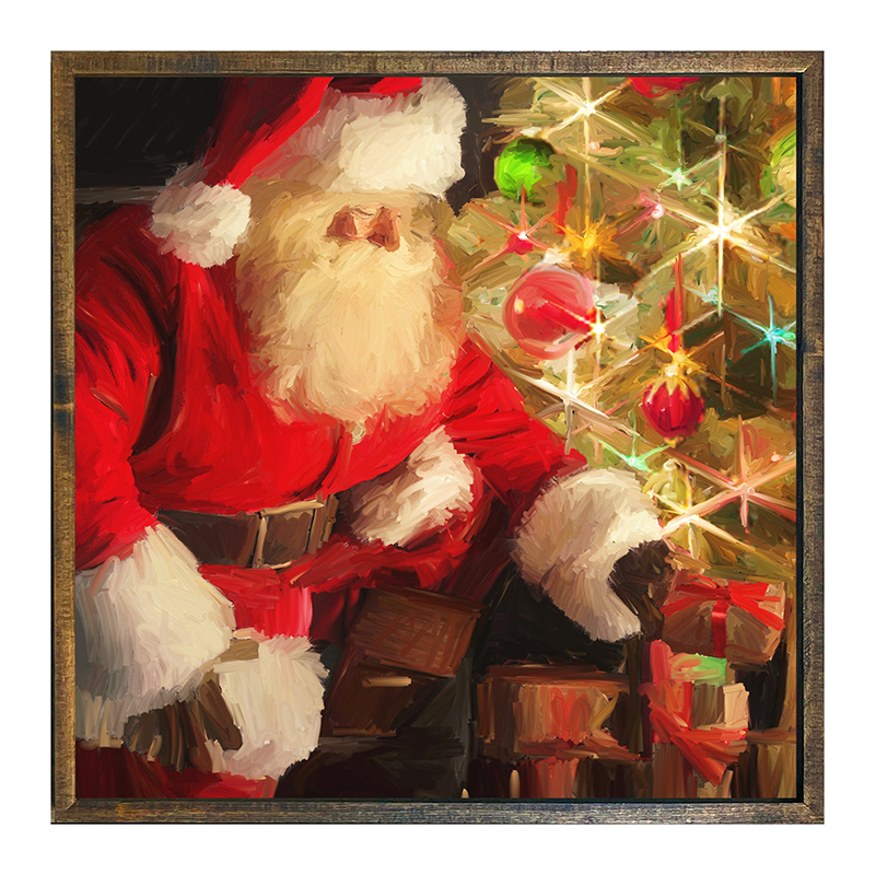 Santa by the tree