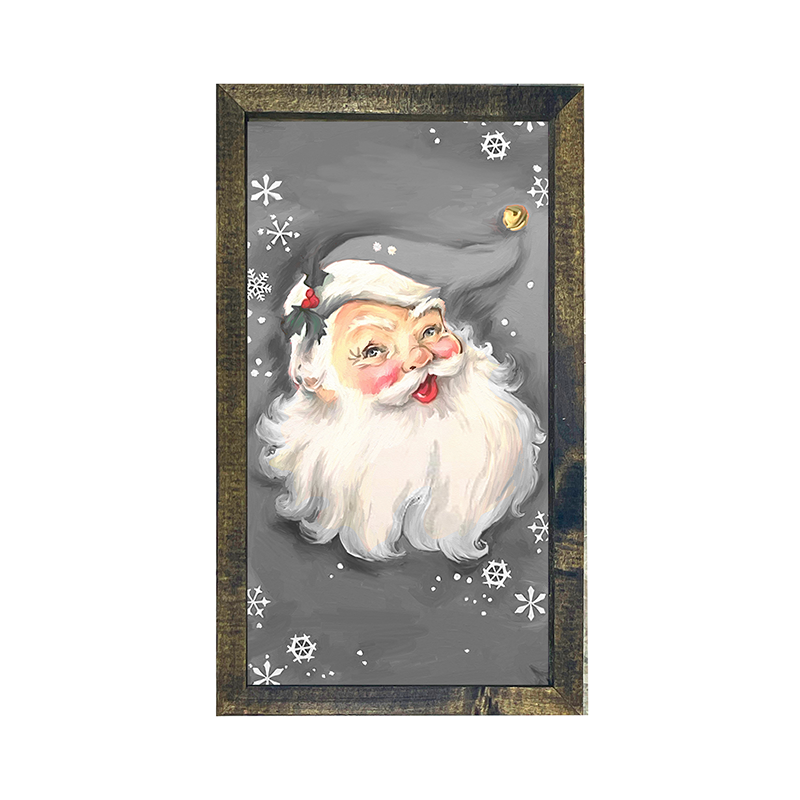 Grey Santa with Snowflakes