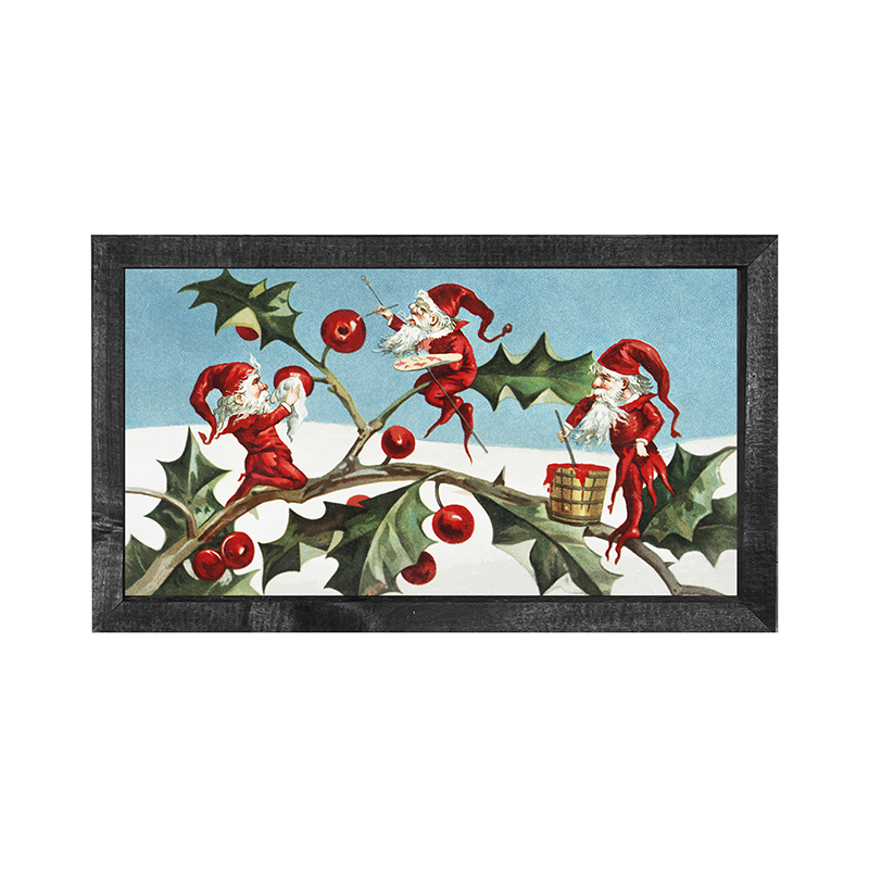 Elves with holly