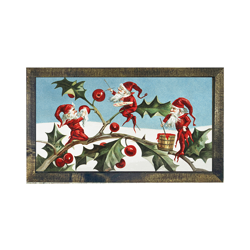 Elves with holly