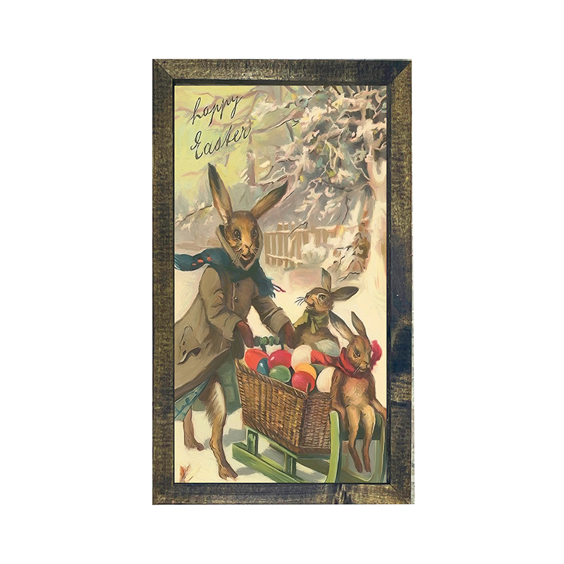Bunnies on sleigh