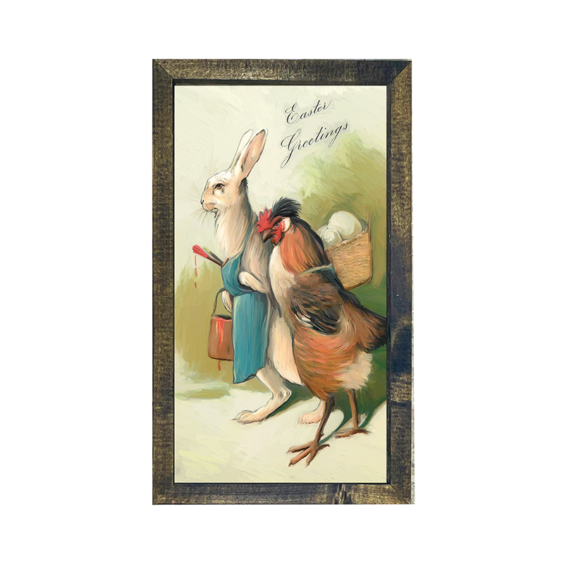 Vintage Easter Bunny and Rooster