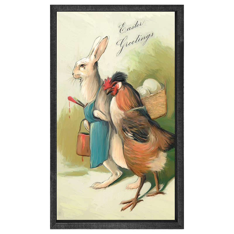 Vintage Easter Bunny and Rooster