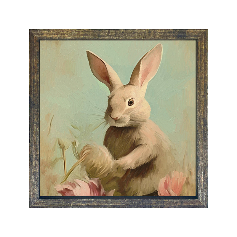 Pastel bunny in field