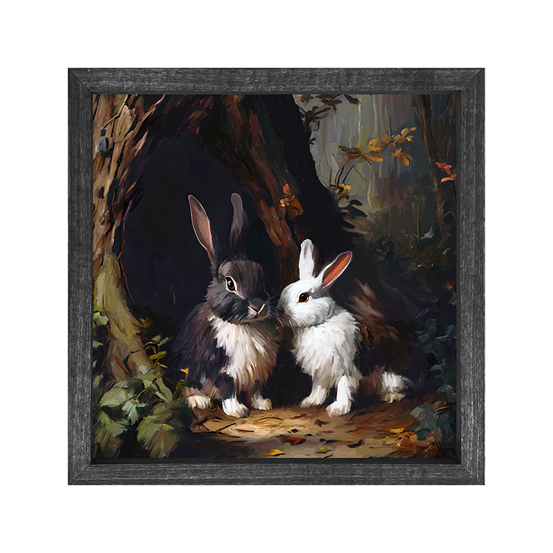 Bunnies in a forest