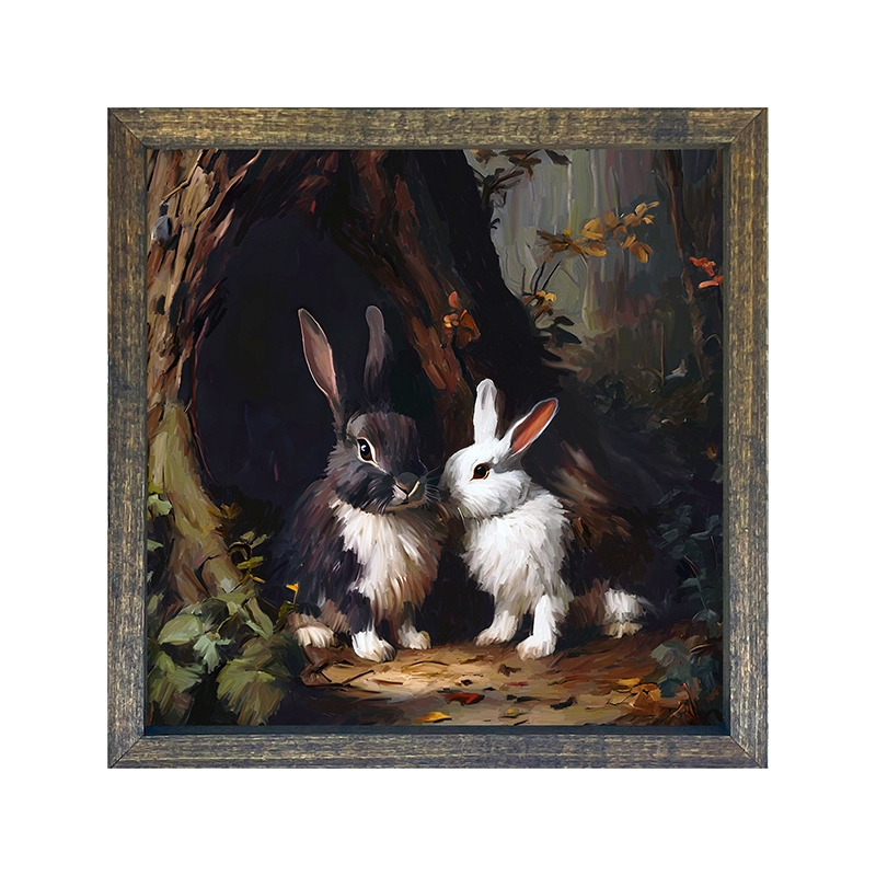 Bunnies in a forest