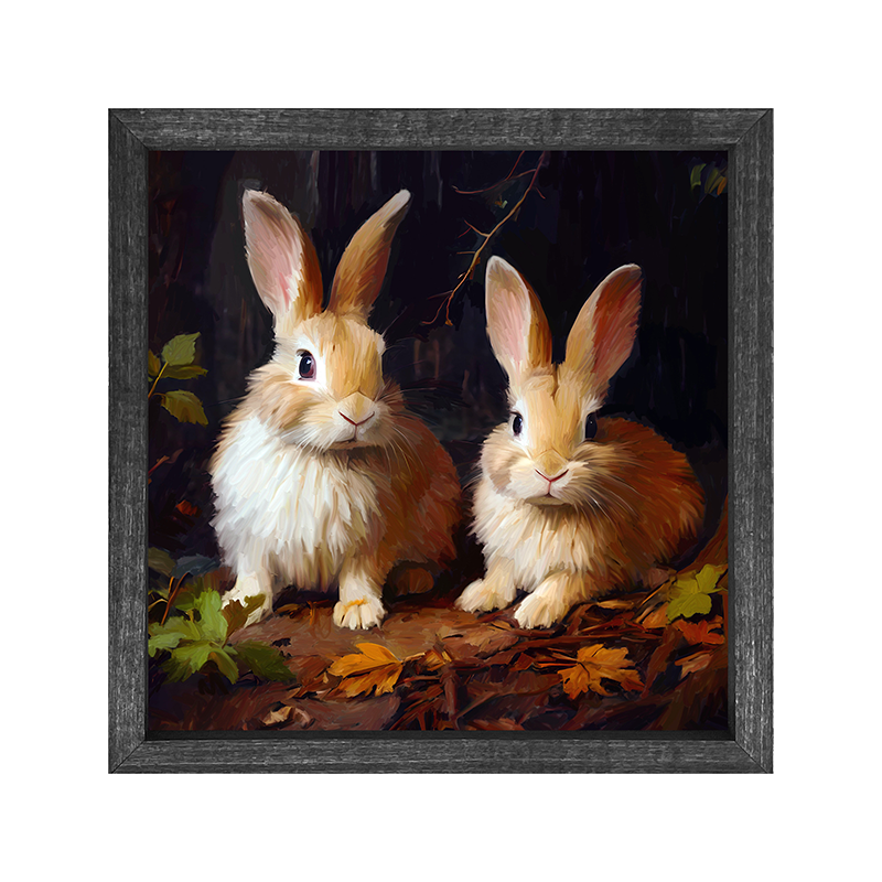 Bunnies with leaves