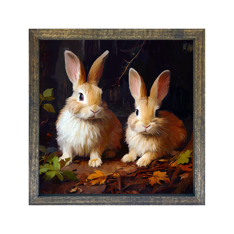 Bunnies with leaves