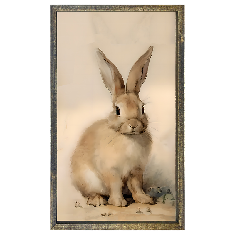 Sitting Bunny R - Vertical Frame
