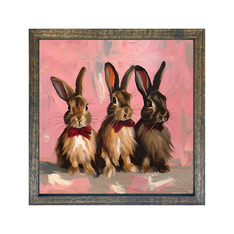 Bunnies in Pink Bows