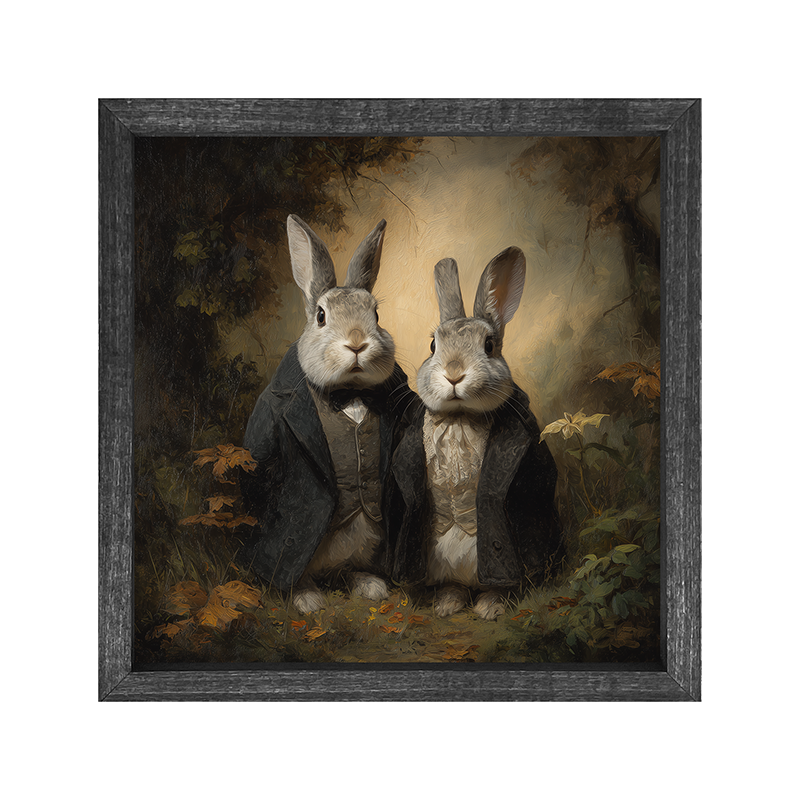 Bunnies Posing in Coats