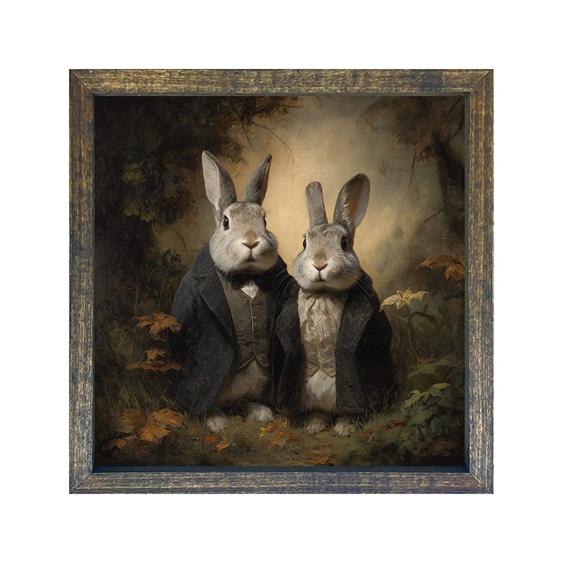 Bunnies Posing in Coats
