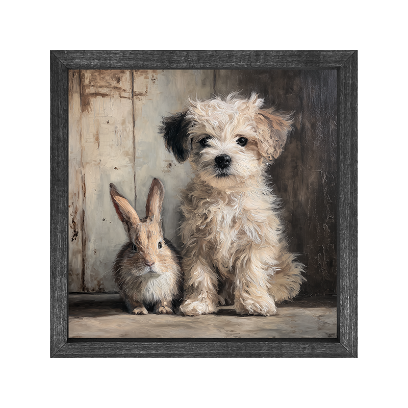 Dog Posing with Bunny