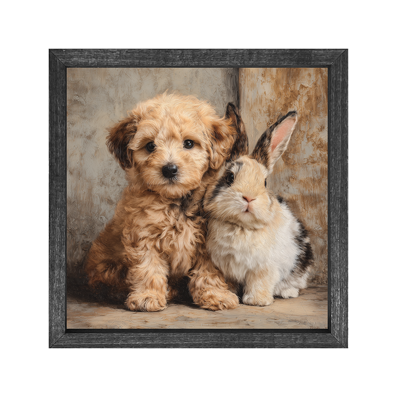Dog and Bunny Friends