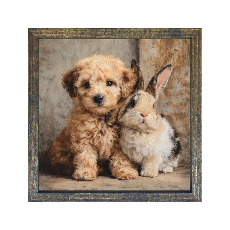 Dog and Bunny Friends